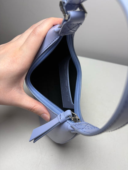 Women's BY FAR Amber Mini Baby Blue Patent Leather Pre-Owned Shoulder Bag