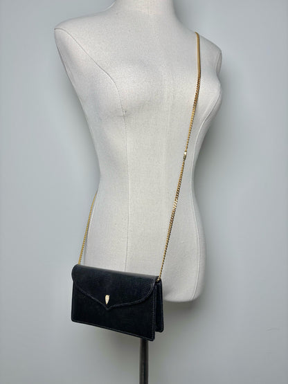 Lana of London by Lana Marks Leather Black Crossbody Crystal Embellishment Purse