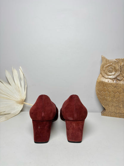 W Shoe Size 41 Prada Burgundy Leather Suede NWT Pump