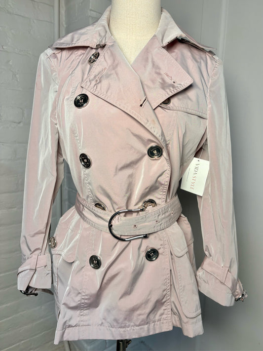 Women Size 10 Burberry Dusty Pink Solid Trench Short Coat
