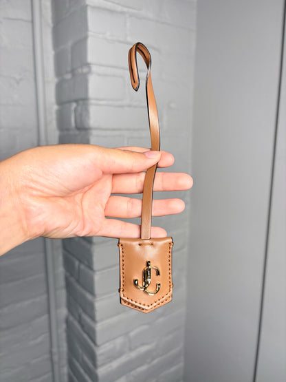 Jimmy Choo Embossed Monogram Leather Trim Pre-owned Caramel Tote Bag