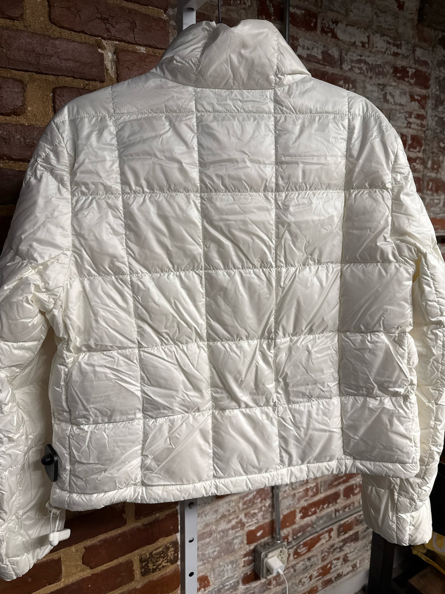 Women Size 4 (S) Moncler White Quilted Jacrieu Braided Shell Jacket