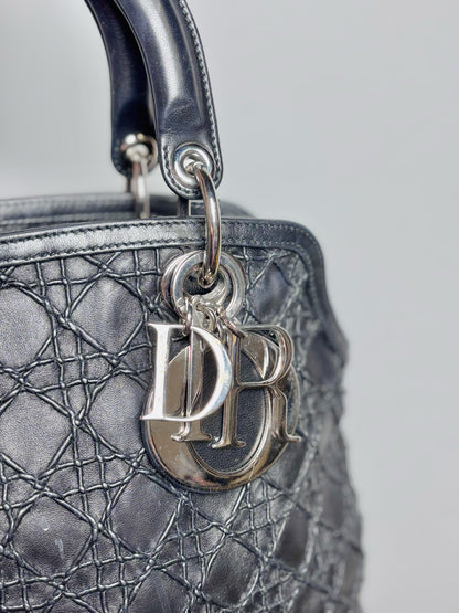 Christian Dior Cannage Stitch Granville Two Handles Satchel