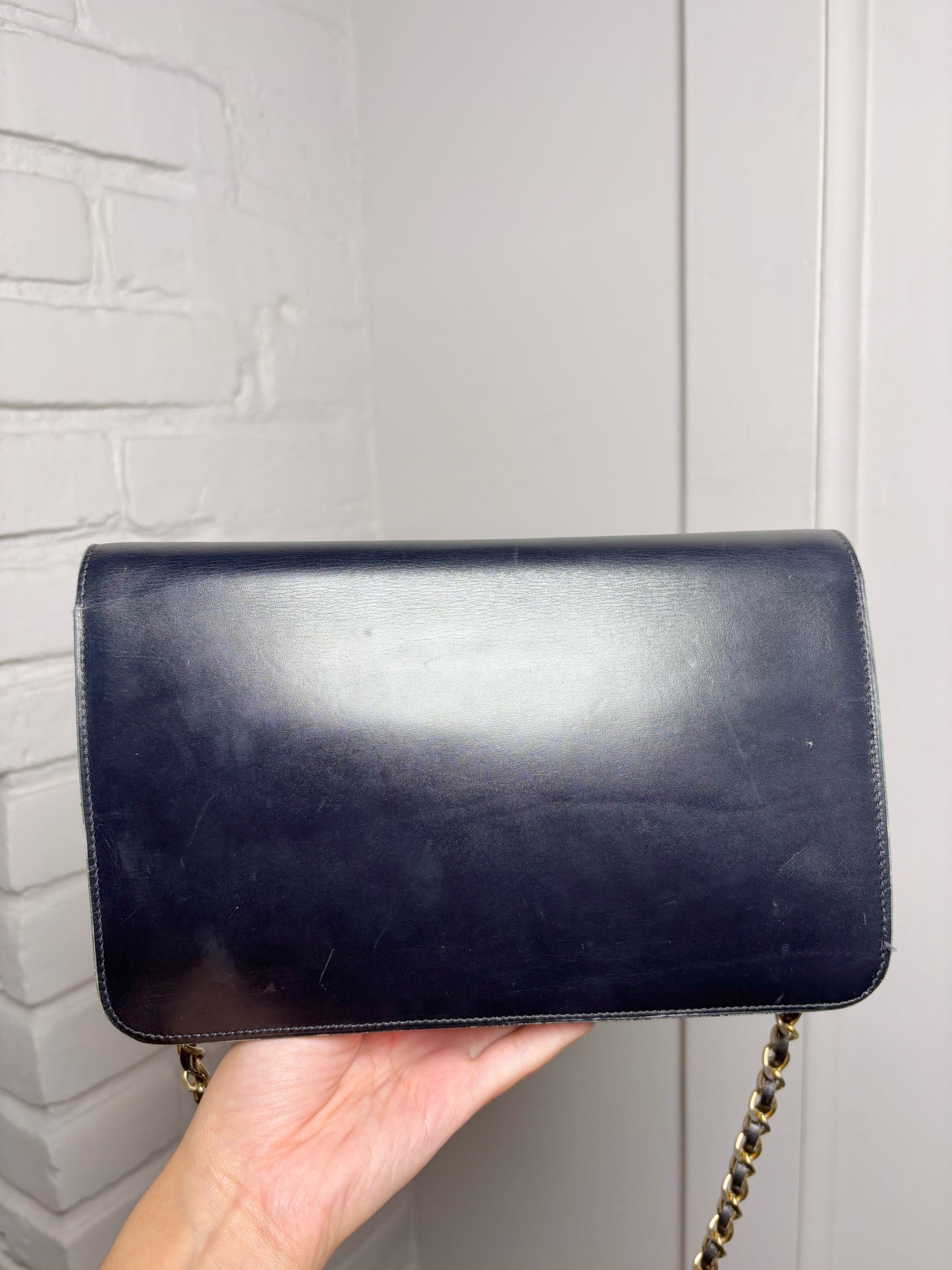 Chanel Vintage Leather Navy Calfskin Purse