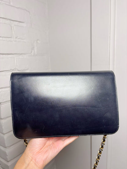 Chanel Vintage Leather Navy Calfskin Purse