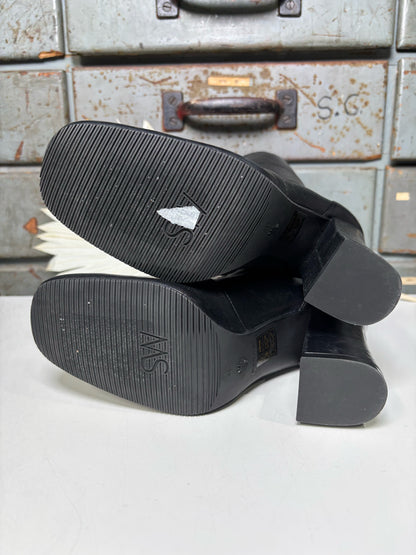 W Shoe Size 8.5 Stuart Weitzman Black Leather Boots