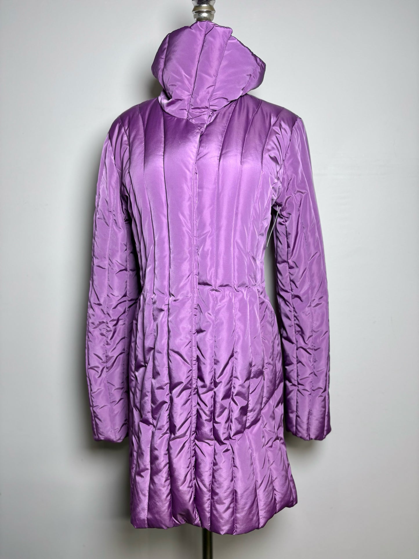 Women Size 6 Post Card Purple Puffer Down-Filled Coat
