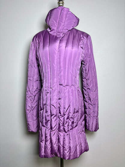 Women Size 6 Post Card Purple Puffer Down-Filled Coat