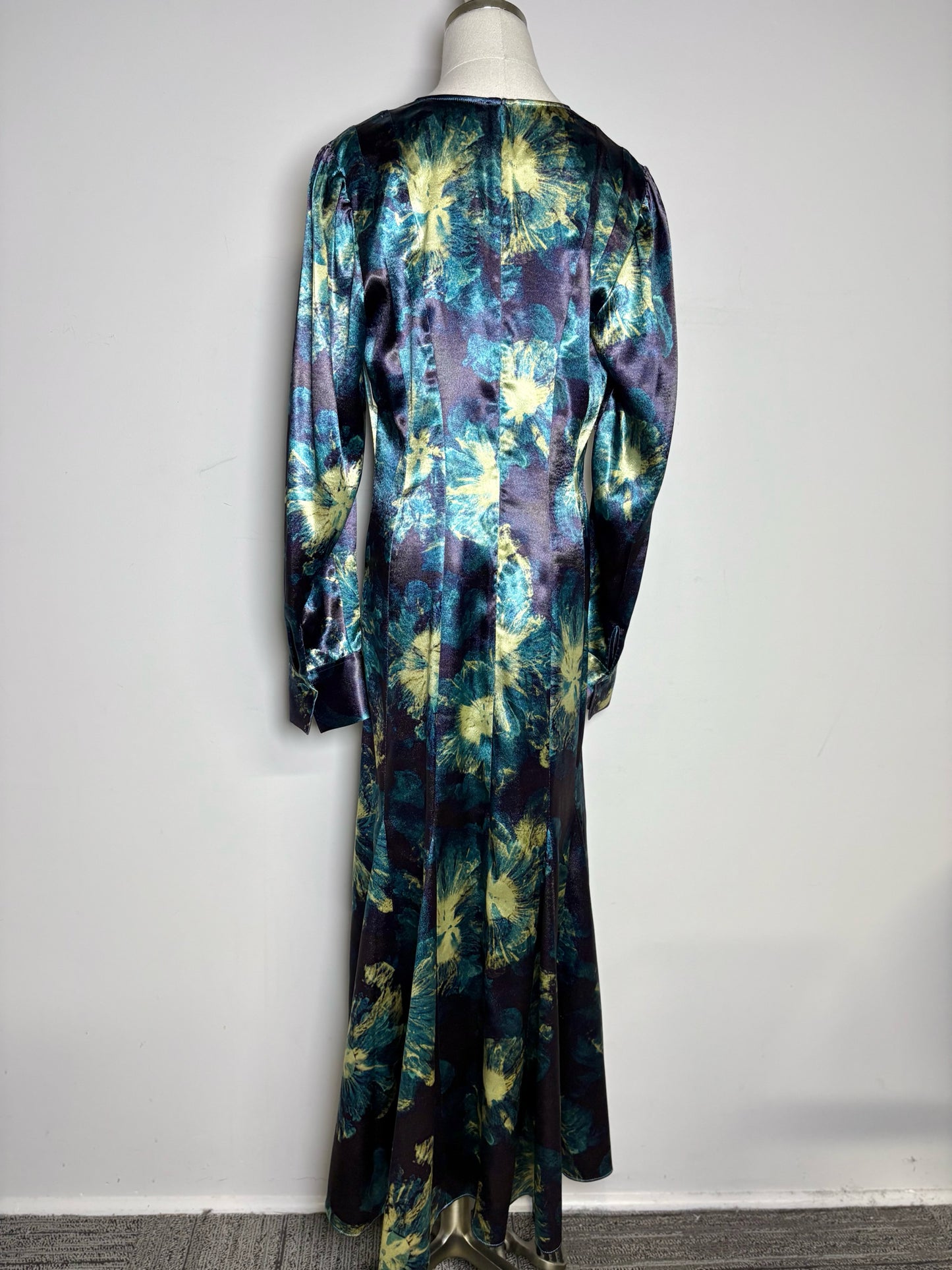 Women Size M Ulla Johnson Azrou Blue, Green Print Pre-owned, NWT Midi Dress