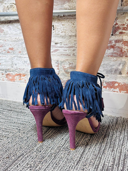 W Shoe Size 39 Boden Purple Suede Heels