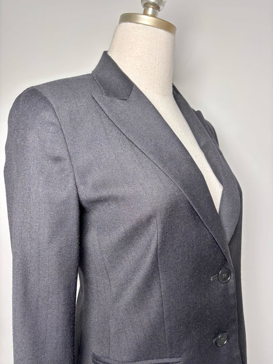Women Size 6 Theory Black Pinstriped, Seersucker Blazer