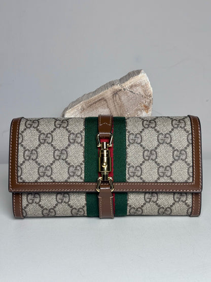 Gucci GG Supreme Jackie 1961 Pre-owned Beige Authentic Pre-owned Wallet on Chain
