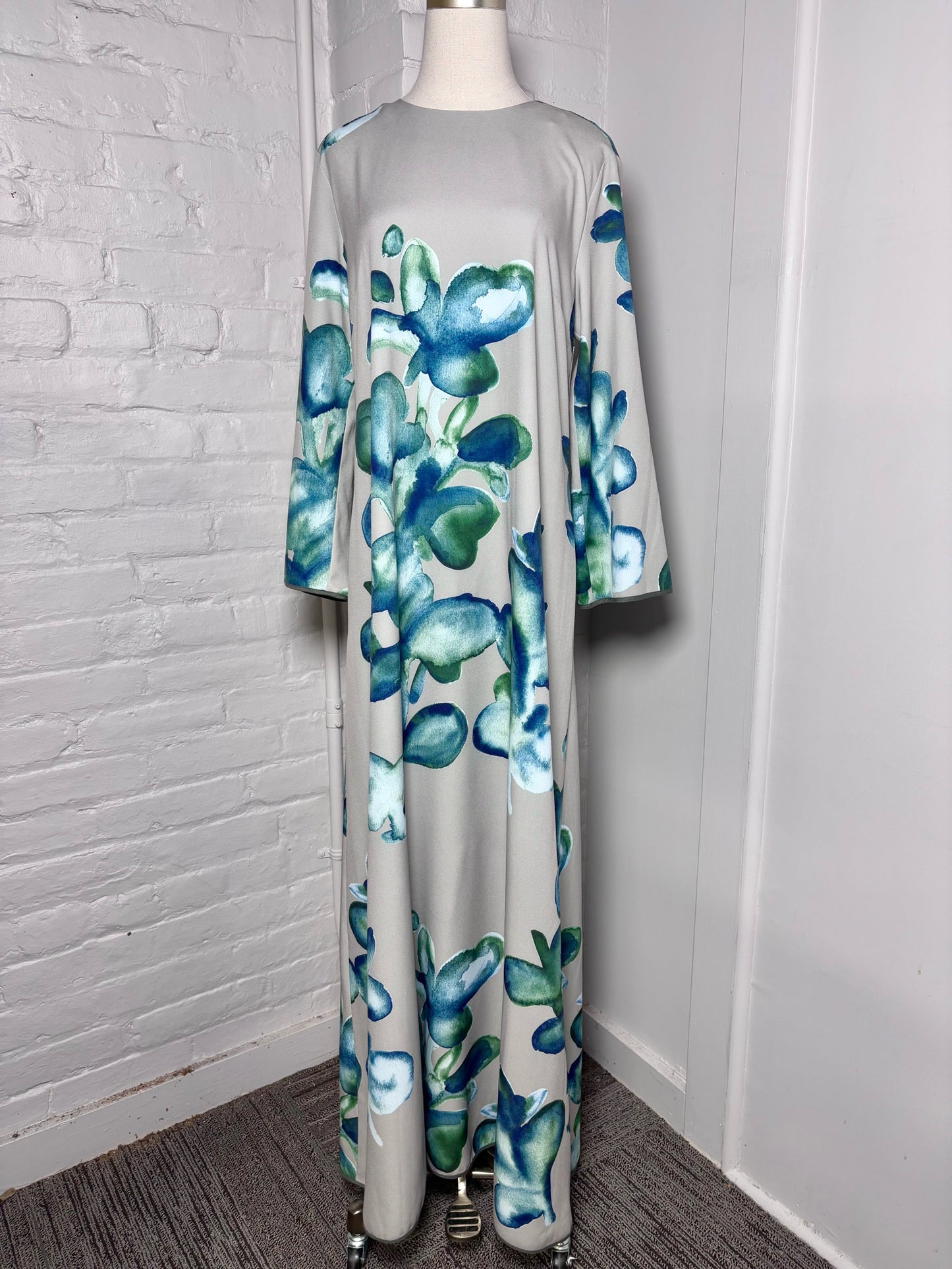 Women Size 40 Odeeh Gray Floral Cotton Blend Dress