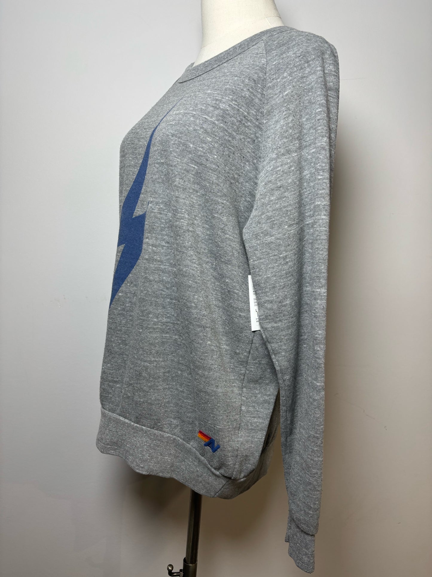 Women Size L Aviator Nation Gray Graphic Sweatshirt
