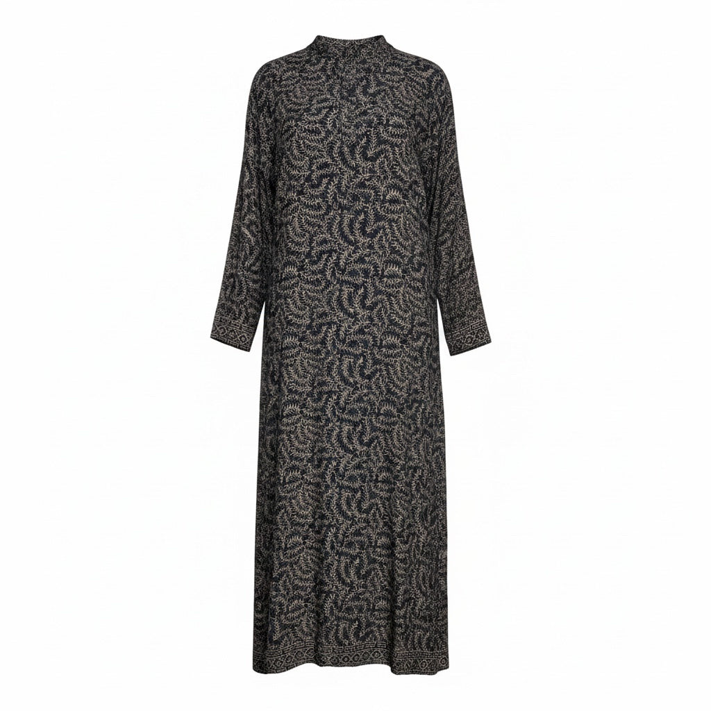 Women Size S Natalie Martin Black & Brown Foliage 100% Silk Women's Dress