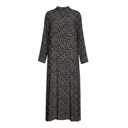 Women Size S Natalie Martin Black & Brown Foliage 100% Silk Women's Dress