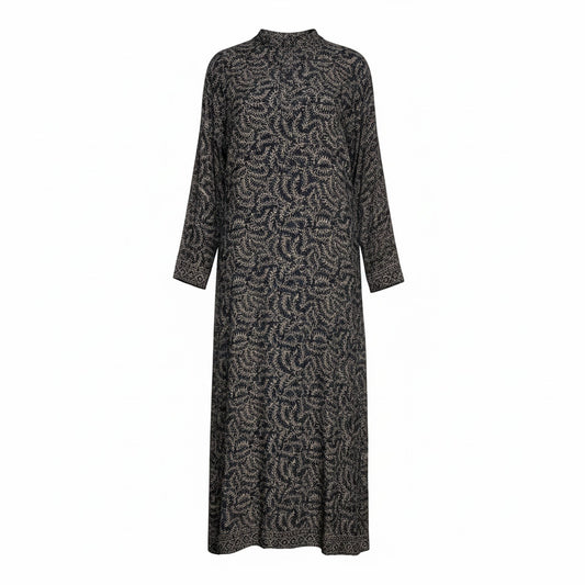 Women Size S Natalie Martin Black & Brown Foliage 100% Silk Women's Dress