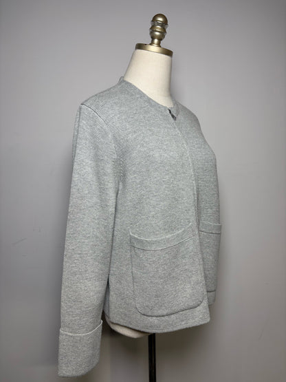 Women Size XS J.Crew 365 Light Gray Waffle Knit Cotton Wool Blend Pre-Owned Sweater