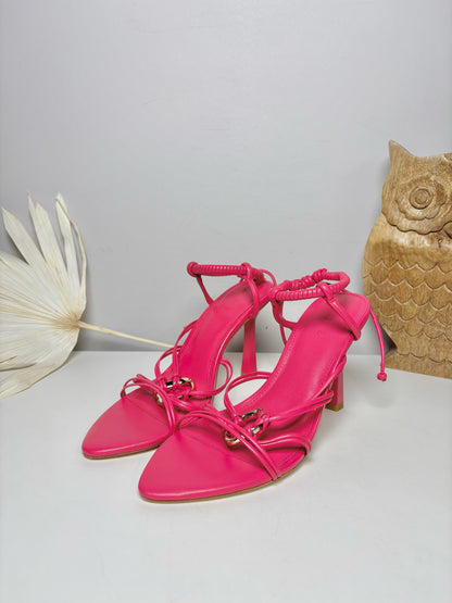 W Shoe Size 38 (8) Aje Pink Leather Cowhide NWT Heels
