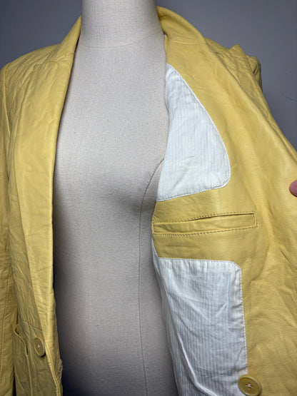 Women's Size 36 Zadig & Voltaire Visko Crinkled Shea Lambskin Leather NWT Pre-Owned Blazer