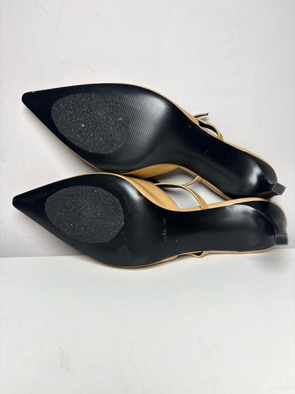 Women's Shoe Size 40 PEDRO Camel Leather NWT Pre-Owned Slip-On Mule Pumps