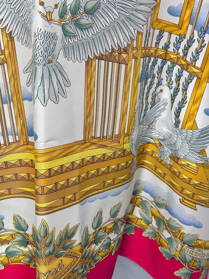 Hermes Birds Silk Multicolor Scarf