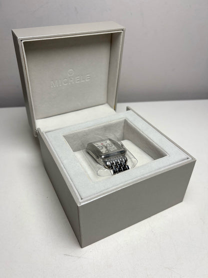 Michele Deco Panthere Bracelet Chronograph Sterling Silver Pre-owned Watch