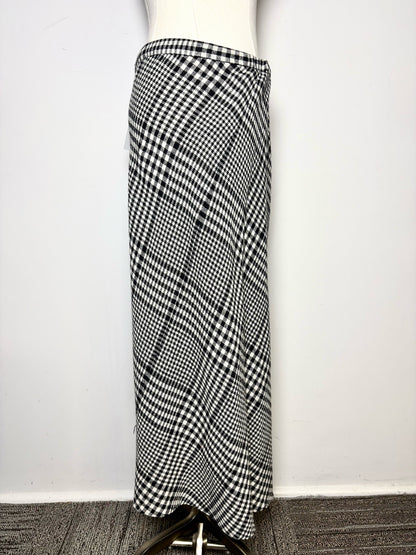 Women Size 6 (M) Tibi Black, White Plaid Midi Skirt