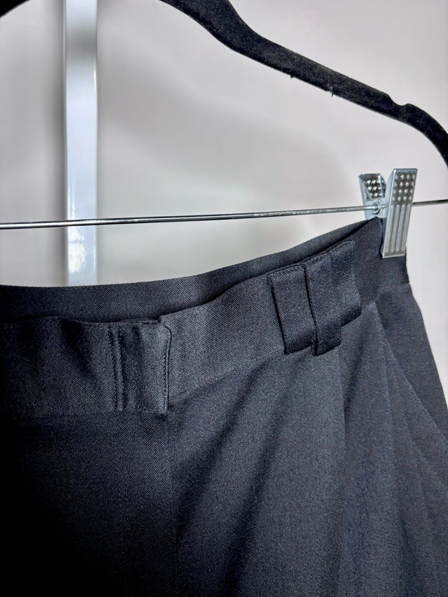 Women Size 42 Gianni Versace Black Vintage Pencil Pure Wool Skirt Pre-Owned