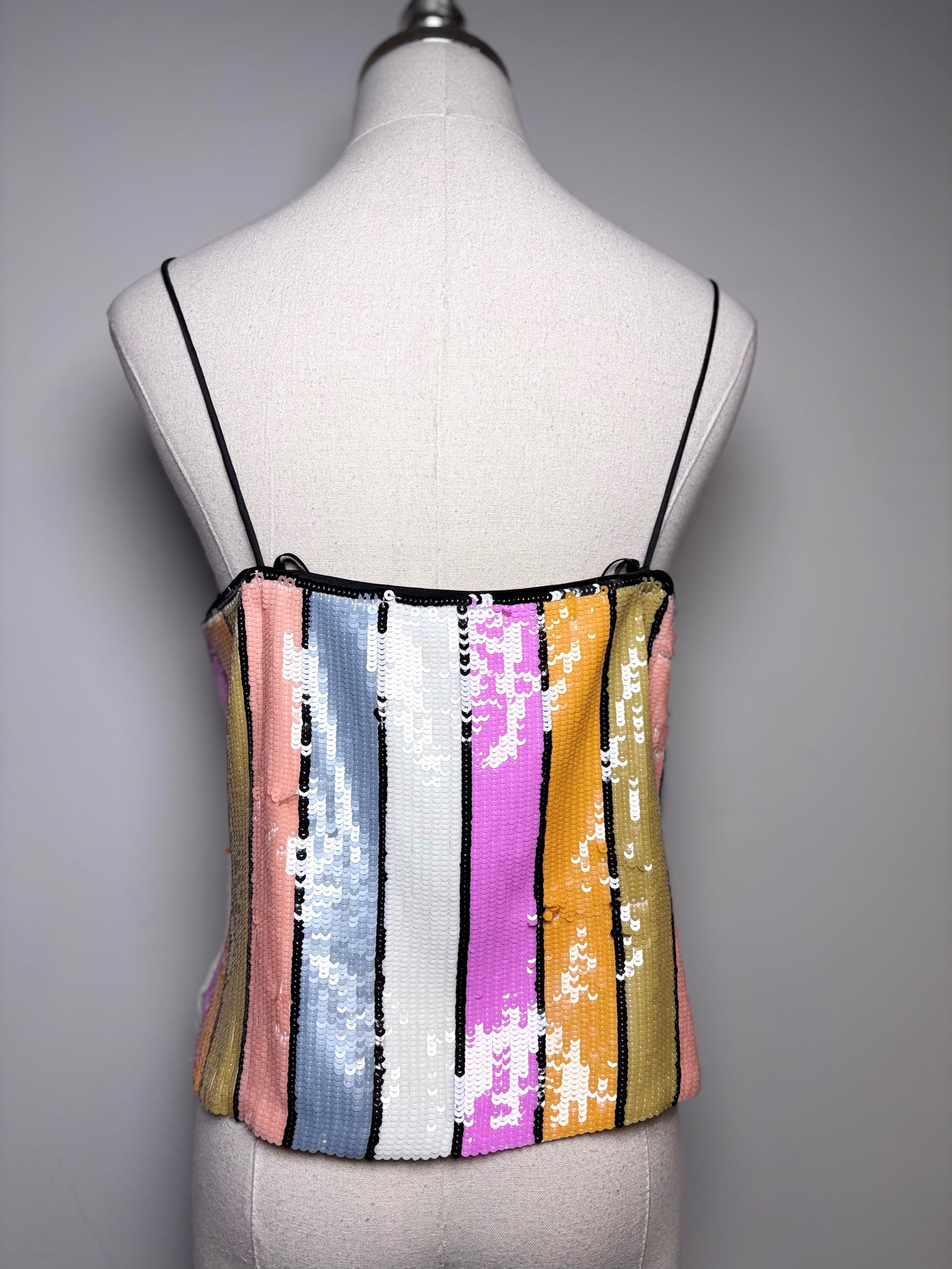 Women Size 8 Veronica Beard Multi-Color Vertical Stripes Top