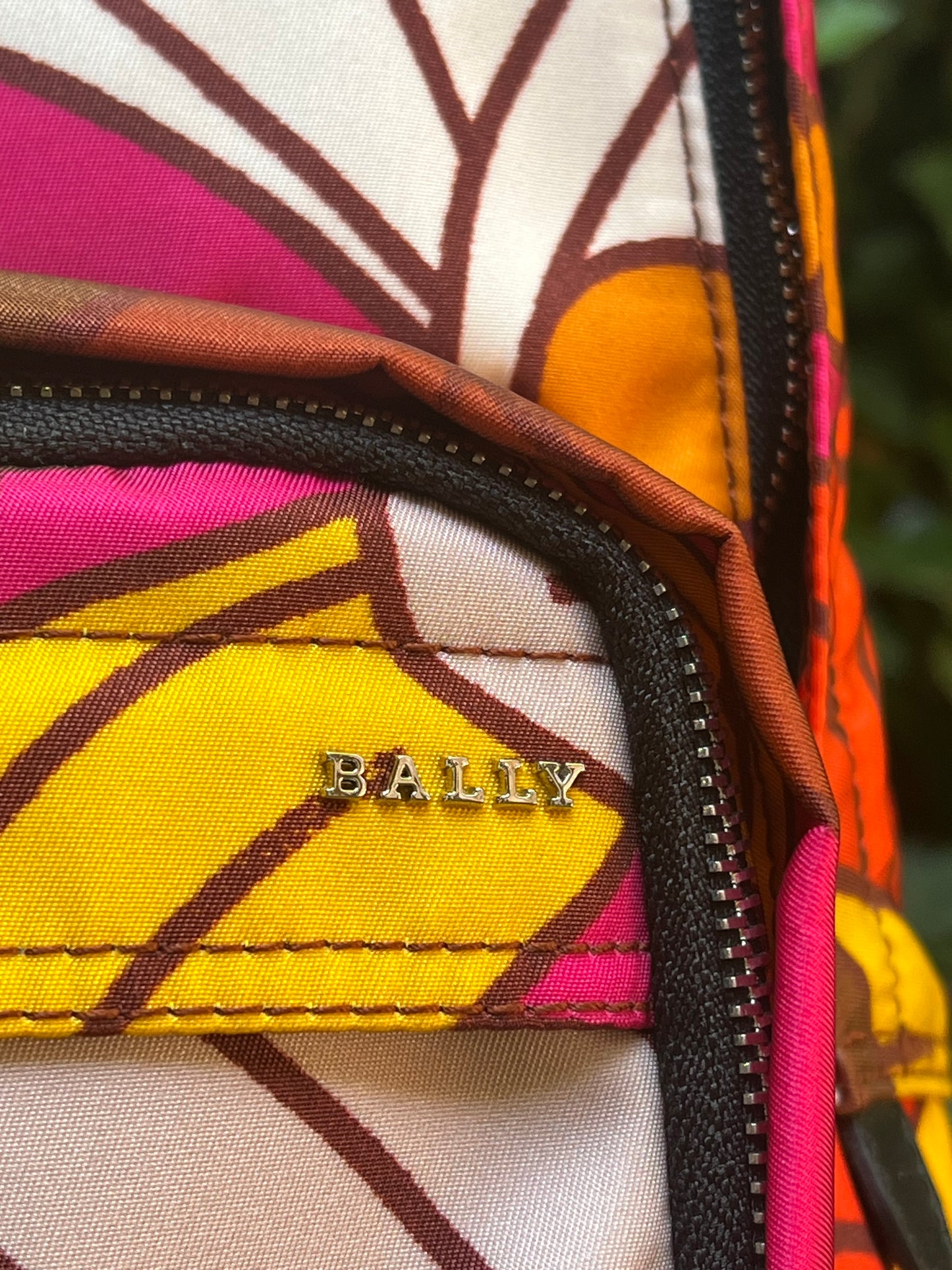 Bally Wolfson Botanical Neon Nylon Backpack