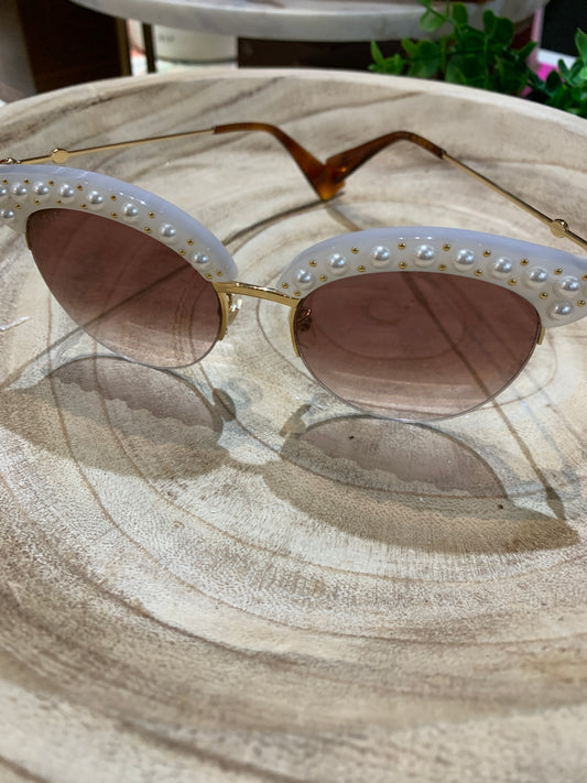 Gucci Cat Eye Sunglasses with Pearl Frames