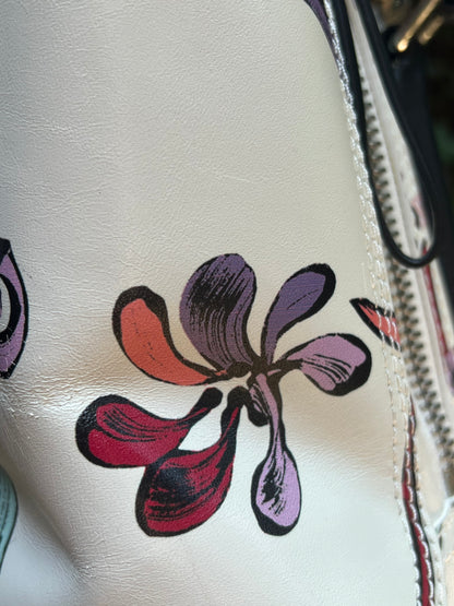 3.1 Phillip Lim Leather White Floral Print Mini Pashli Satchel
