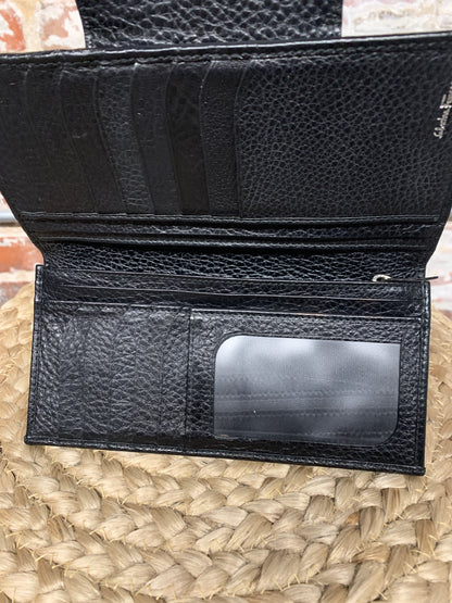 Salvatore Ferragamo Black Leather Continental Wallet