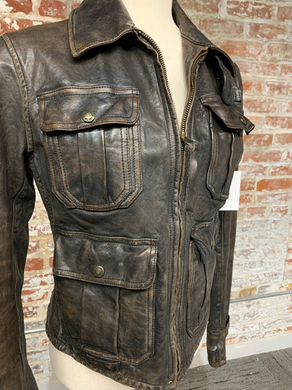 Ralph Lauren Leather Biker Jacket, Sz S
