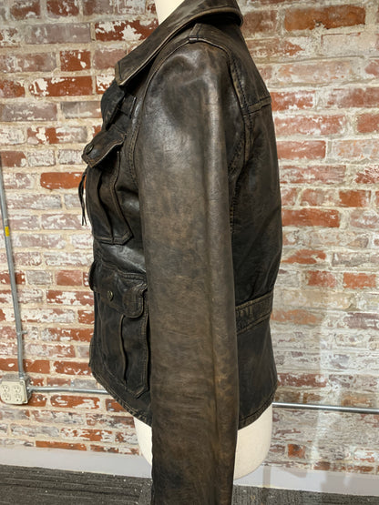 Ralph Lauren Leather Biker Jacket, Sz S
