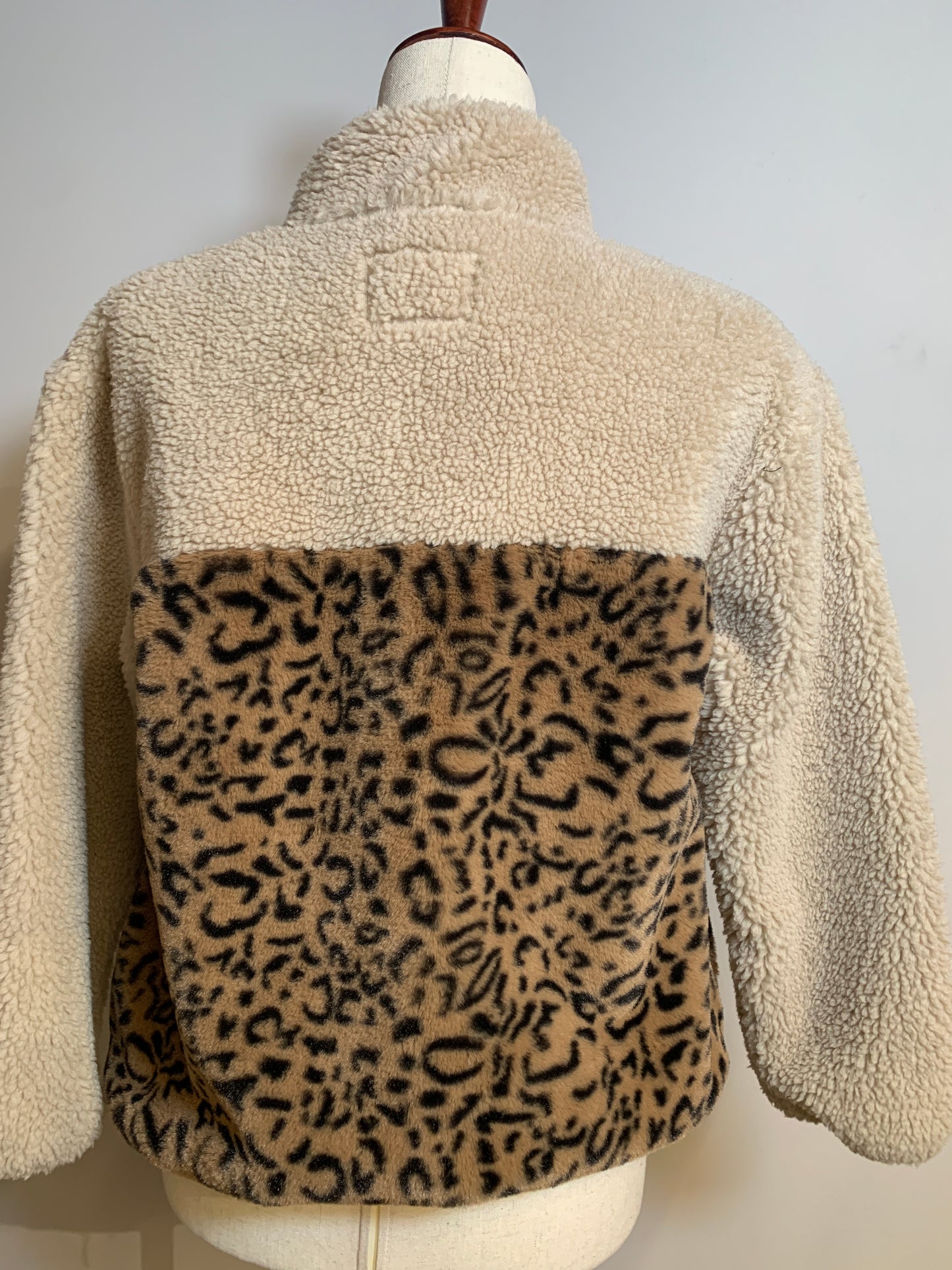 Rails "Teddy" Fleece Animal Print Pullover, Sz S