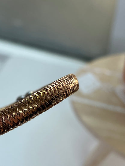 Roberto Coin Diamond Mesh Rose Gold Station Bracelet 18K
