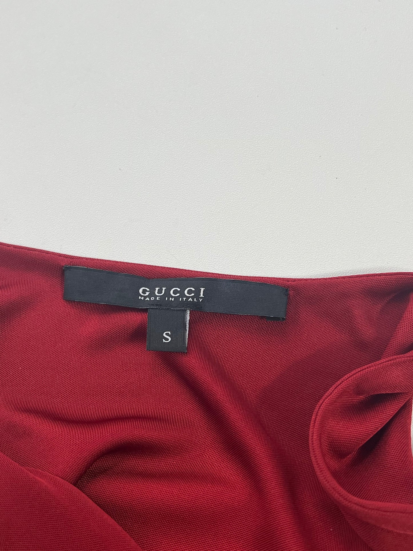 Gucci Burgundy Keyhole Halter Blouse Size S