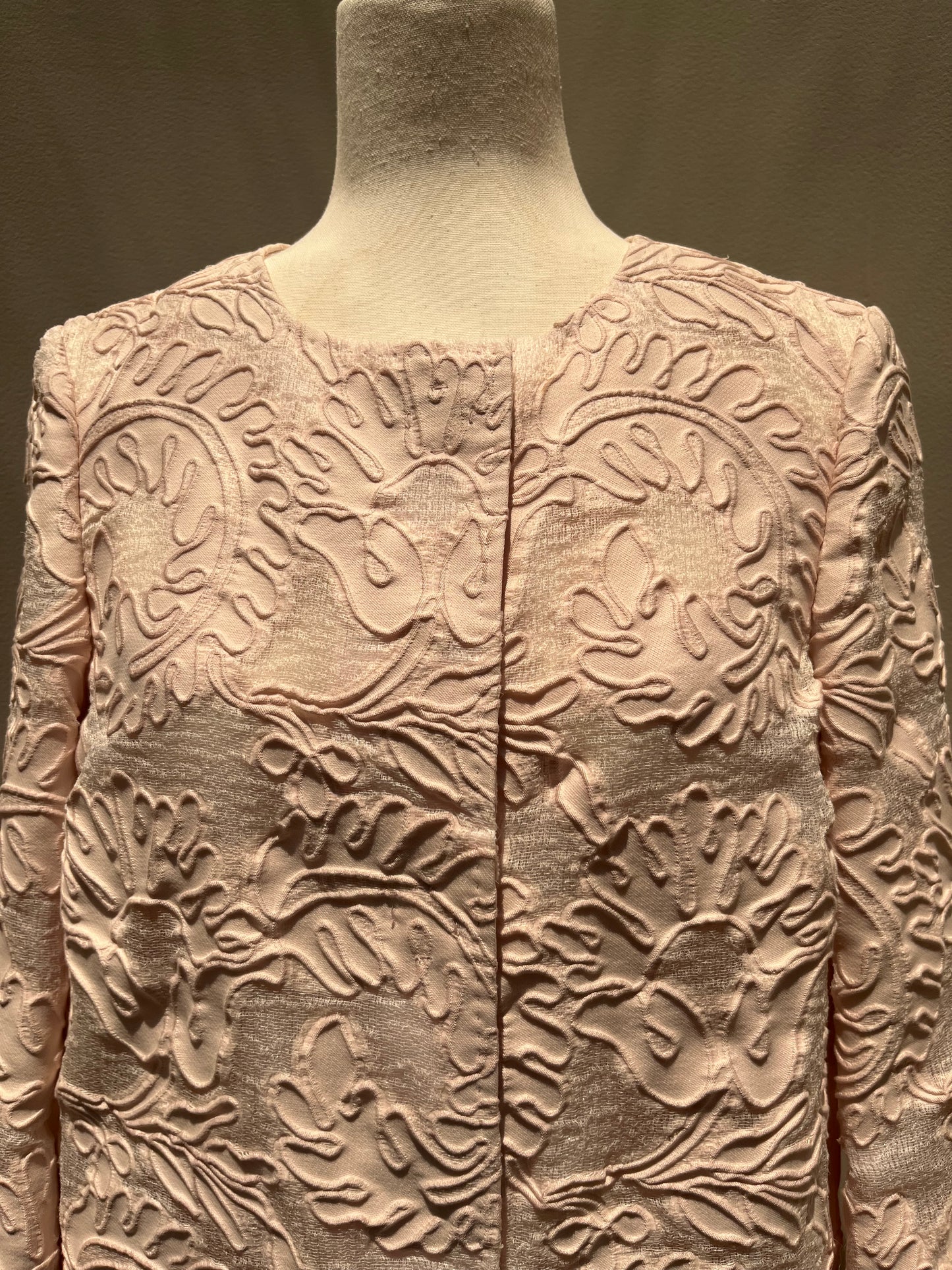 Ladies Escada Pink Floral Textured Jacket Size 6 Medium