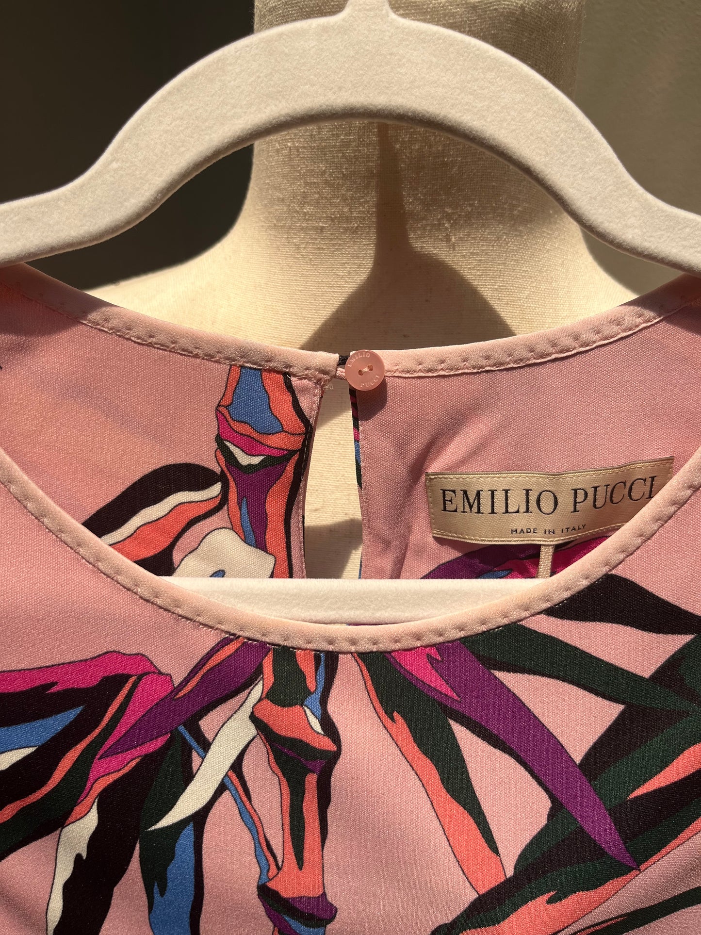 Emilio Pucci Pink Tropical Palm Leaf Printed Dress 12