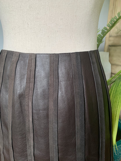 Women's Carlisle Brown Skirt Leather Suede Sz 12