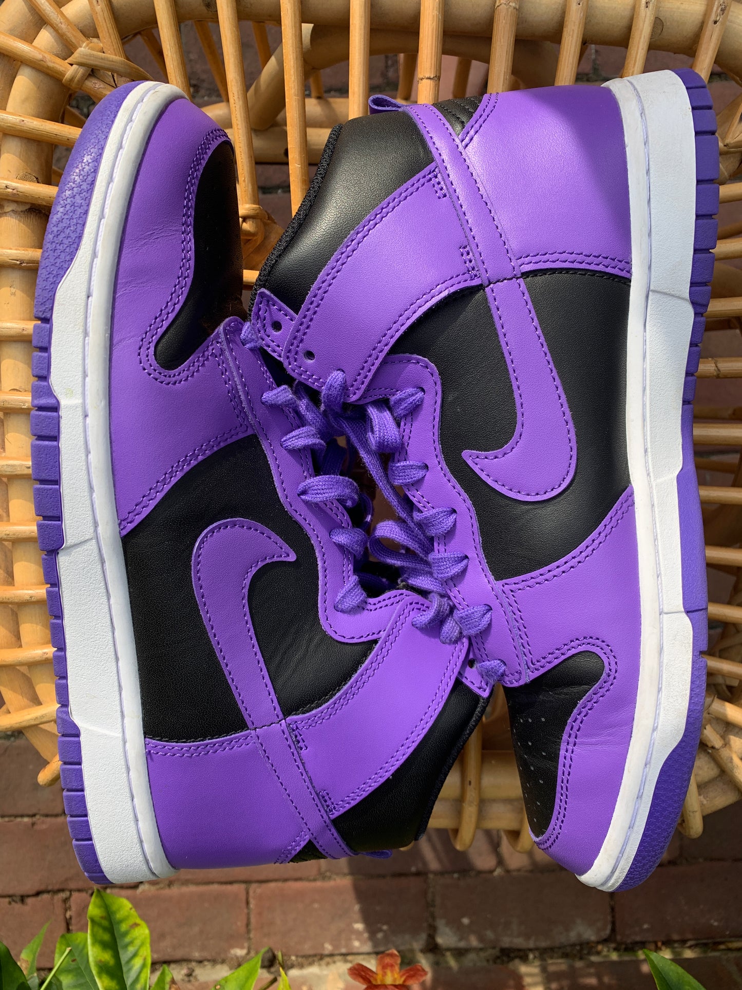 Women's Nike Dunk High Retro Purple, Black Sneakers Sz. 9