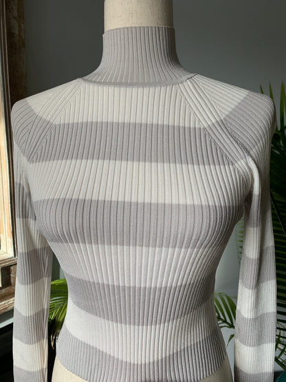 Sweater Zimmerman Cropped Striped Long Sleeves, Sz 0