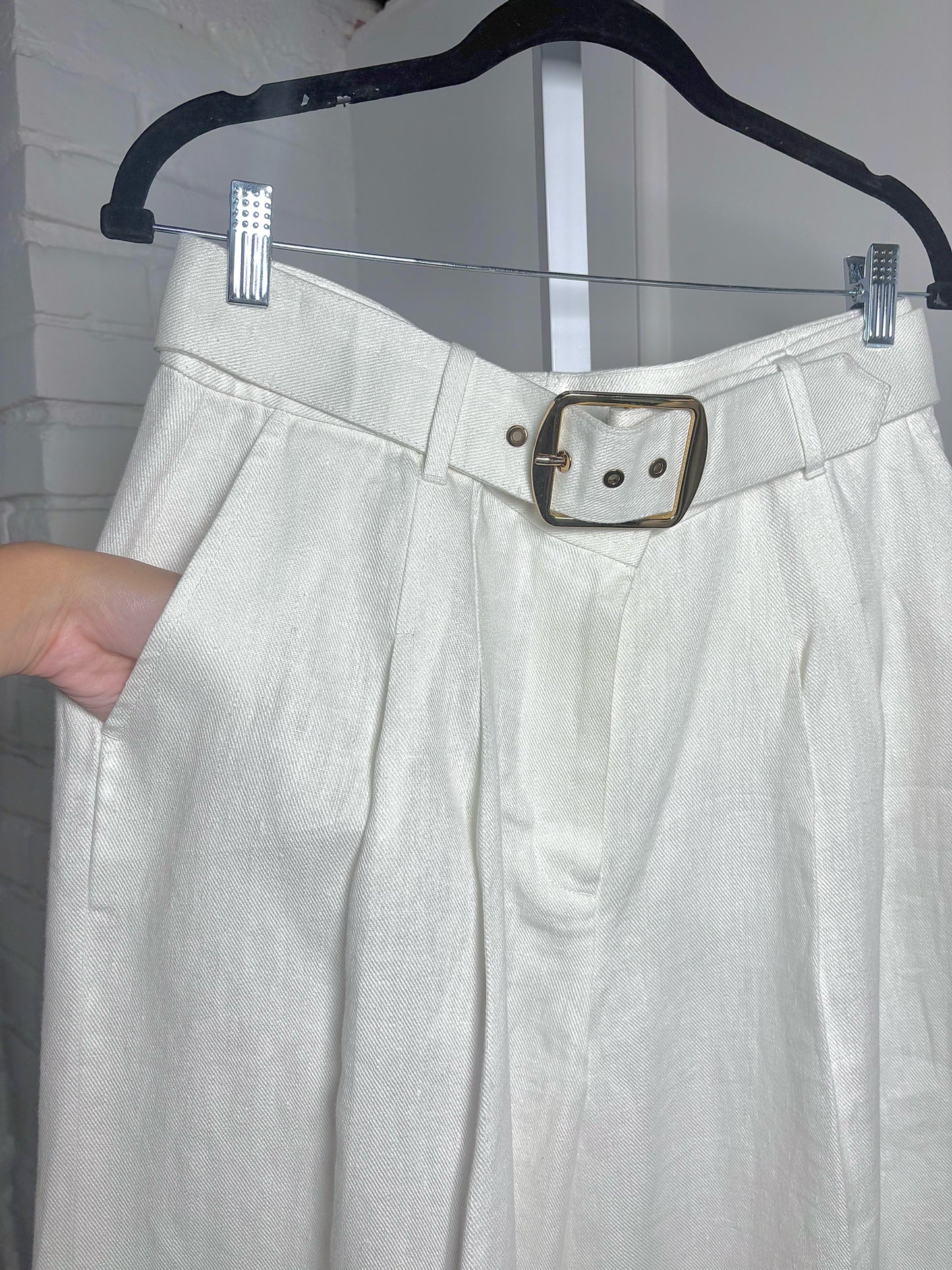 Women Size 3 (L, US) Zimmermann Cream Solid Pre-owned Pants