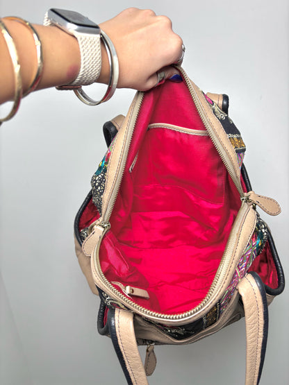 Leather Isabella Fiore Embroidered Pre-owned Multi-Color Medium Purse