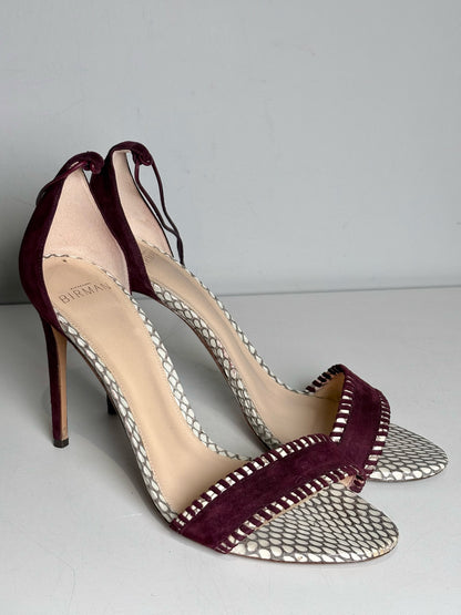 W Shoe Size 38 (8 US) Alexandre Birman Burgundy, Cream Leather Suede Heels