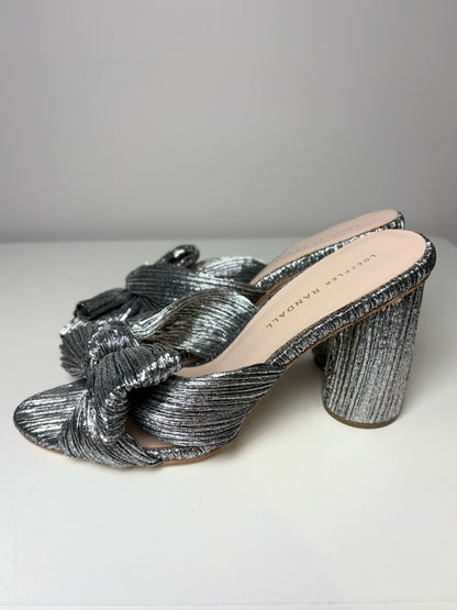 W Shoe Size 8.5 Loeffler Randall Silver Italian Lame Heels