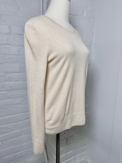 Women Size S Naadam Cream Solid Cashmere Sweater