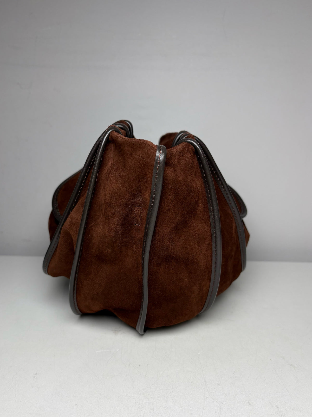 Women's STAUD Wells Convertible Brown Suede Black Leather Pre-Owned Shoulder Bag / Clutch